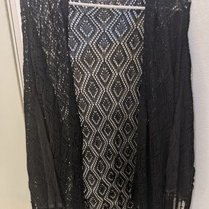 POL Black Open-Front Cardigan